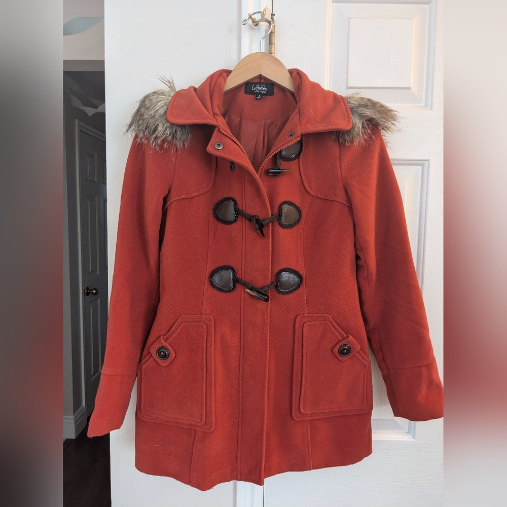 Pumpkin Orange Duffle Coat